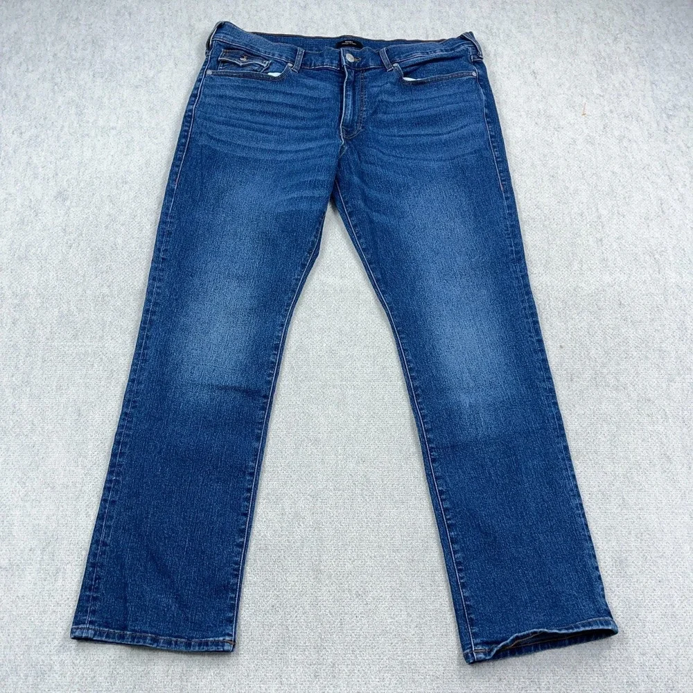True Religion Ricky Jeans Mens 40x32 Flap Pocket Med Wash Faded Whiskered Y2K